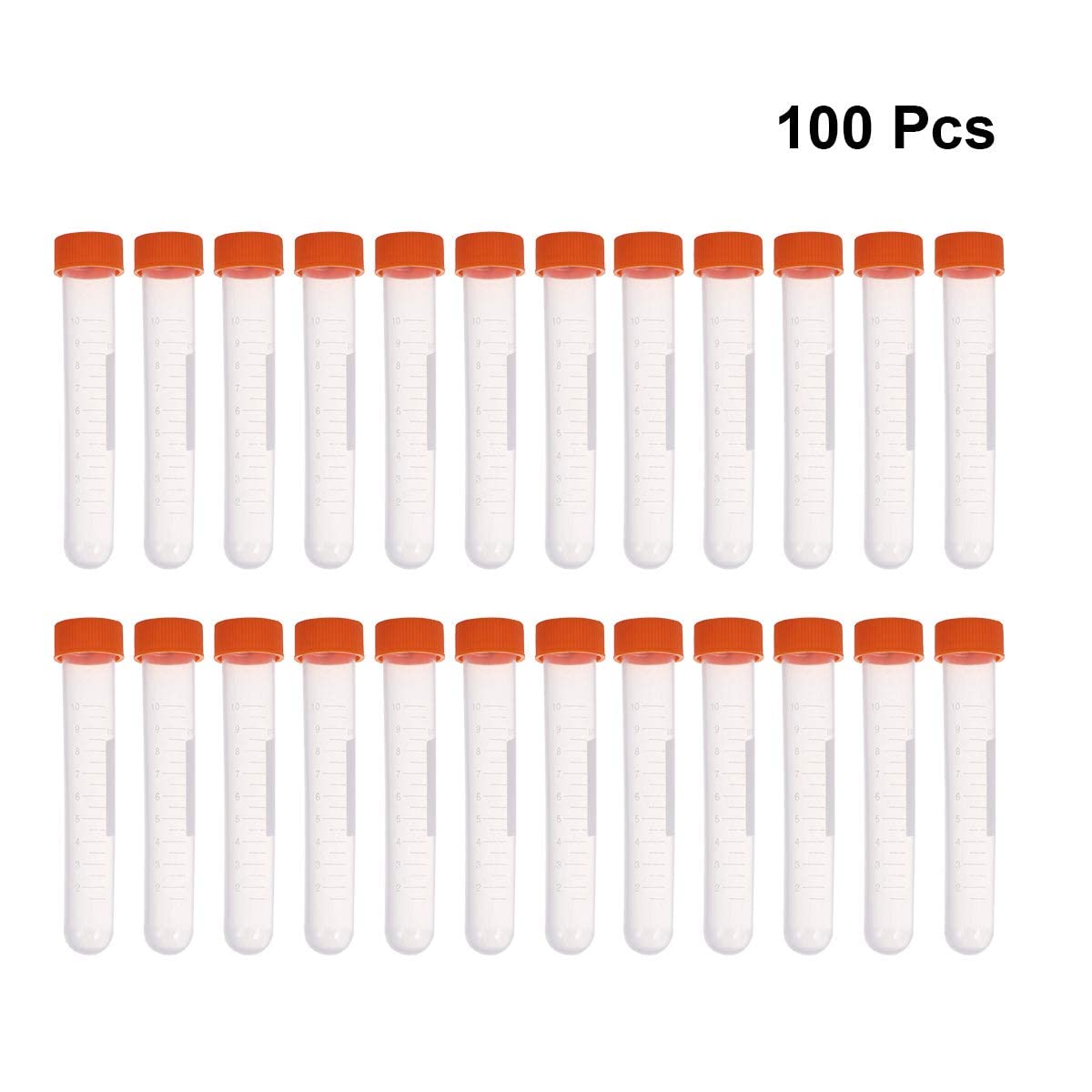 QUNINE Fornitura di Campioni per Utensili sperimentali con Tappo a Vite e Fondo Rotondo da 100 Pezzi da 10 ml