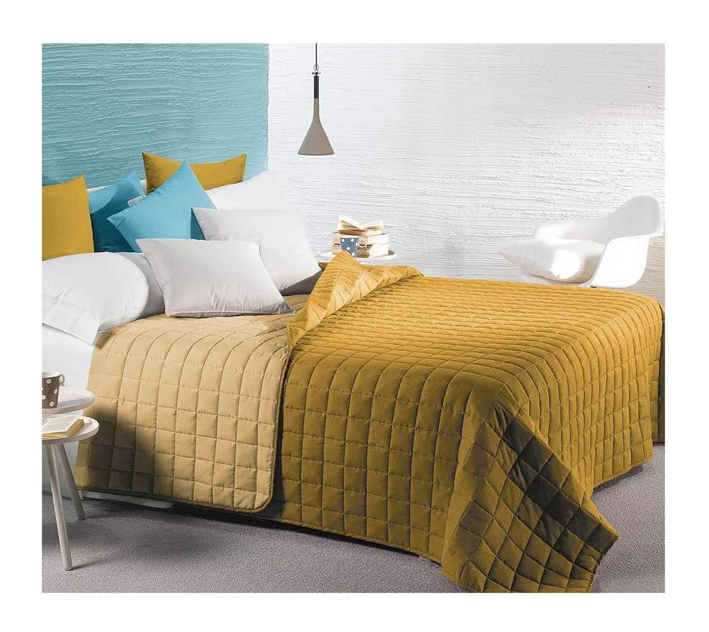 Caleffi TRAPUNTINO COPRILETTO Trapuntato Modern Letto 1 Piazza E Mezza Microfibra (Oro)