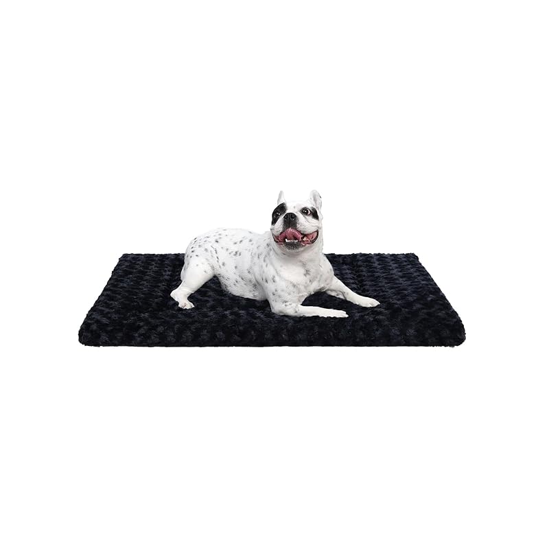 Cama para cães lavável e dupla face em plush e Oxford Exsnugy, tamanho Médio, 76,2 x 48,3 x 3,8 cm