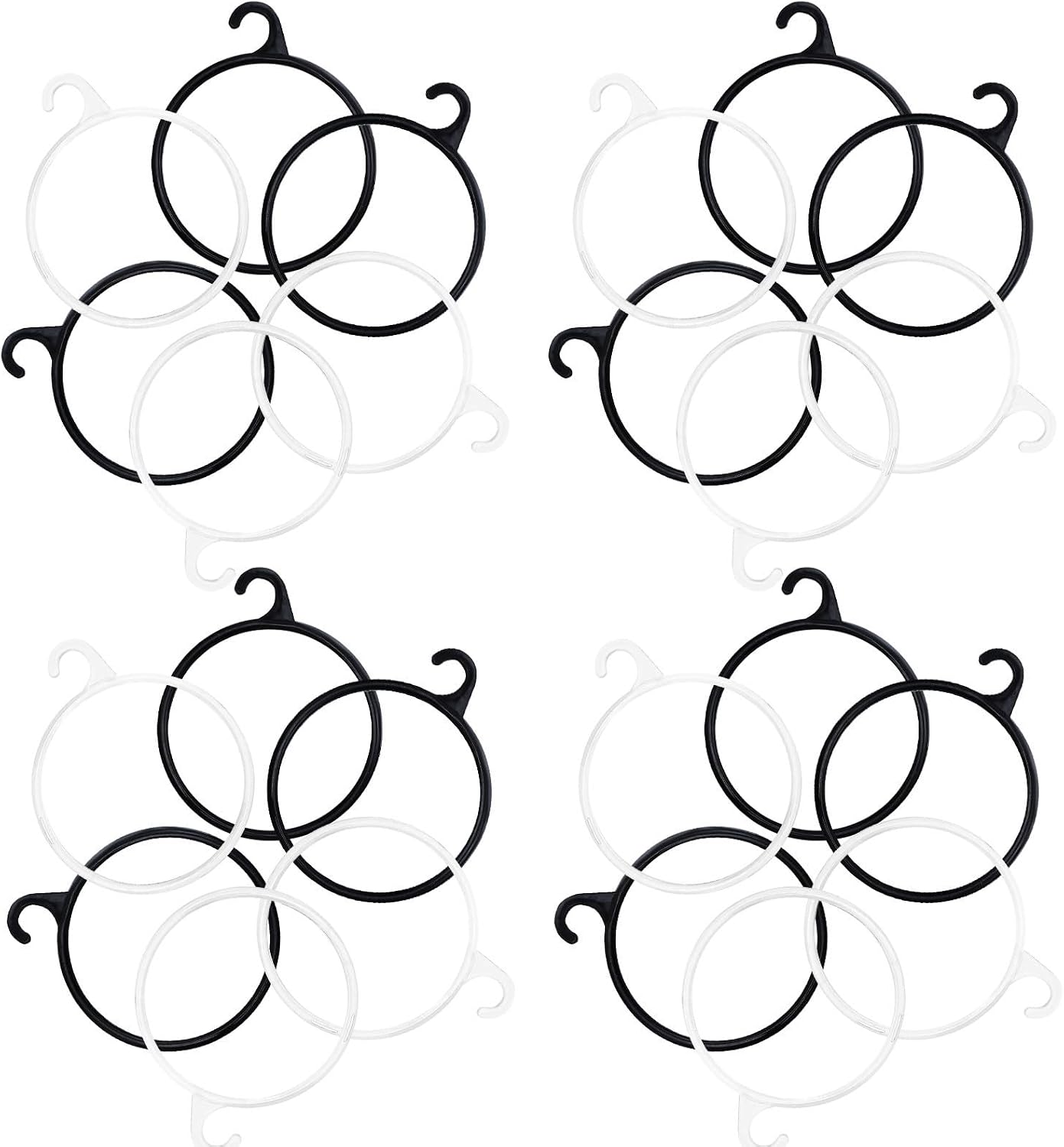 40pcs Plastic Scarf Organizer Ring Hook for Wardrobe Display