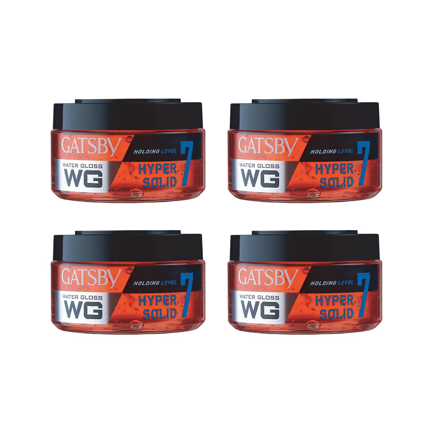 Gatsby Japan Water Gloss - Hyper Solid 75gm each Set of 4 | Extreme Style with Ultimate Hold | Hair Styling Gel for Men