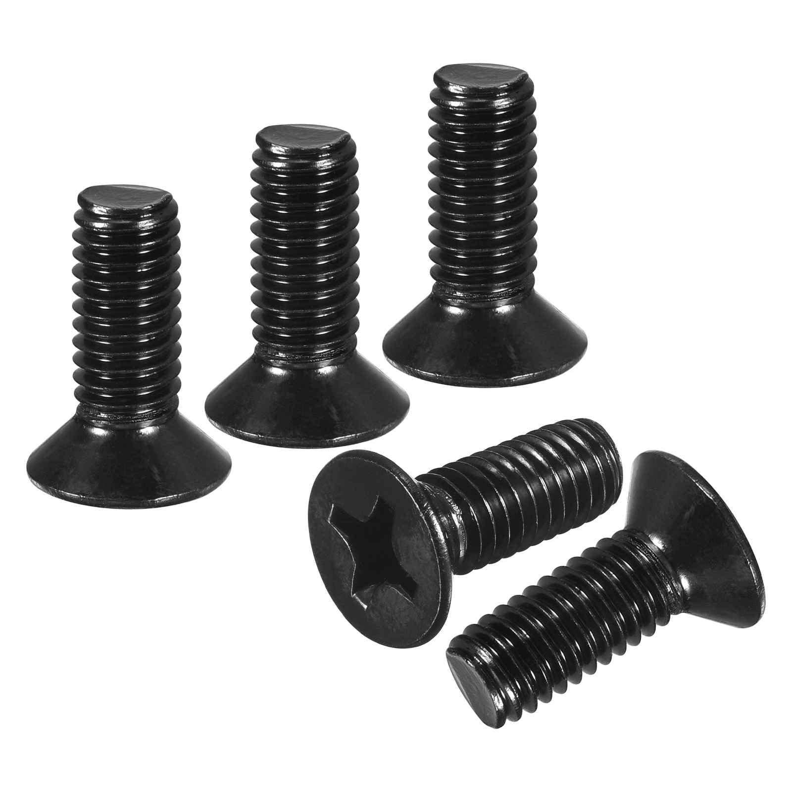 DTGN M6-1x16 Flat Head Countersunk Machine Screws - 25pcs - Good for Furniture and Machinery - 304 Stainless Steel Phillips Machine Screws Bolts - Black Oxide Finish โ image 1