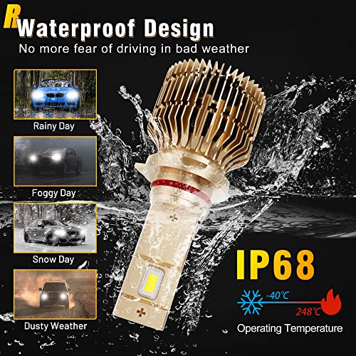 Rayon 2023 Upgraded 9012/Hir2 Led Headlights Bulbs, 6500K Cool White Led Headlamp For Low Beam High Beam, Plug And Play Halogen Replacement, Automotive Headlight Bulbs Conversion Kit（2Pcs） #TOP6