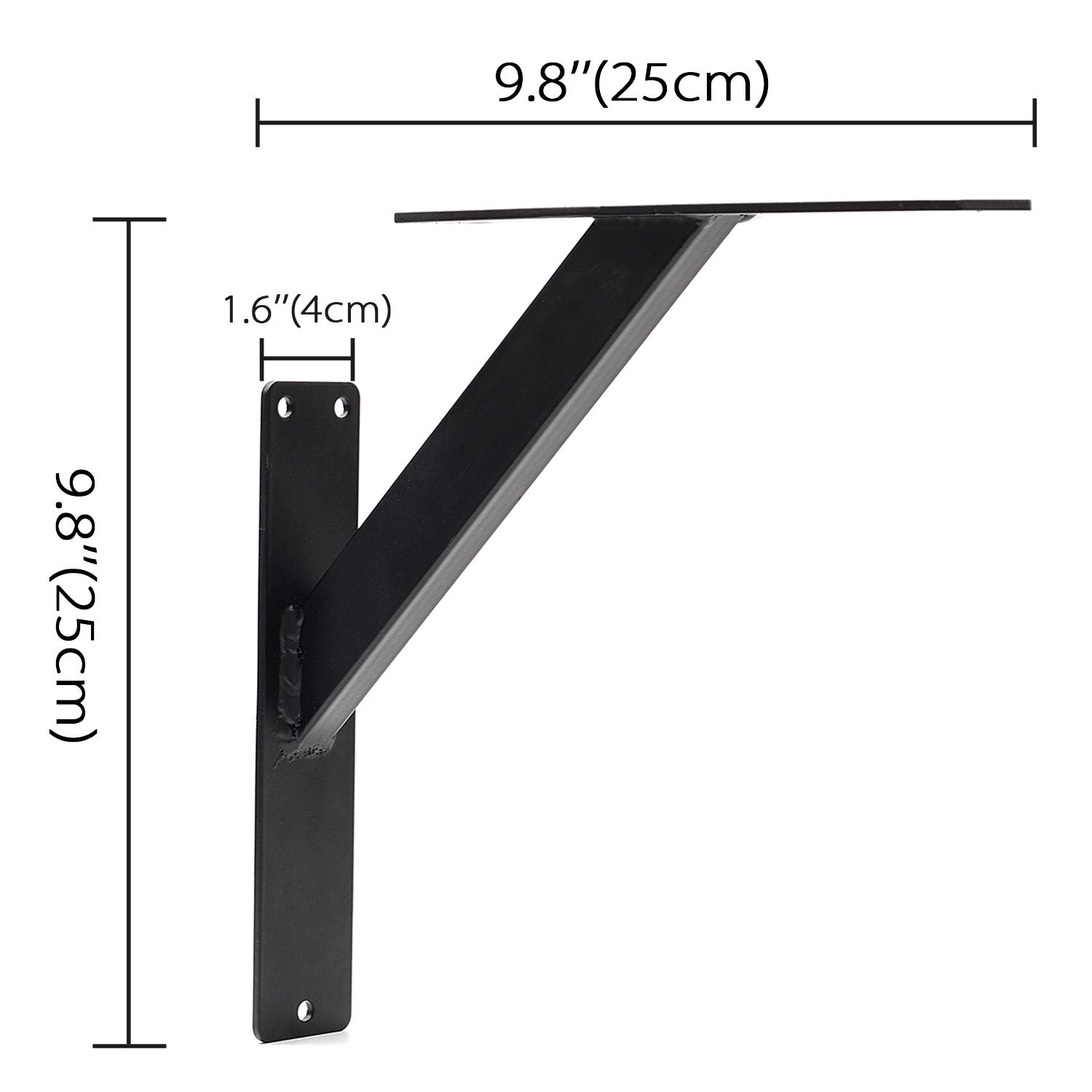 Staffe Per Mensole 2 Pezzi - Supporto A L In Ferro Nero 150x25x106mm Per Librerie E Scaffali - Foto 3