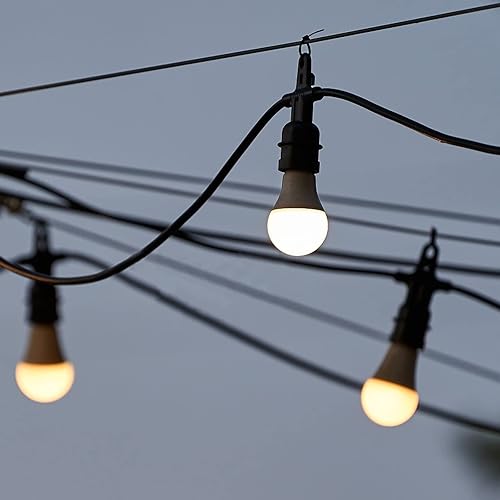 Miniatura 5 de Cuerda de alambre de acero inoxidable 304 recubierto de vinilo negro de 100 pies para luz al aire libre guía de 0.079 in con 50 piezas de aleación