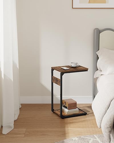 Miniatura 5 de Mesas auxiliares estrechas en forma de C, juego de 2 bandejas de TV, mesa auxiliar pequeña para sofá, mesa de sofá para sala de estar, dormitorio,