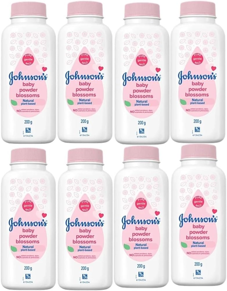 John&Son Baby Blossoms Baby Powder, 200g, 8 Pack