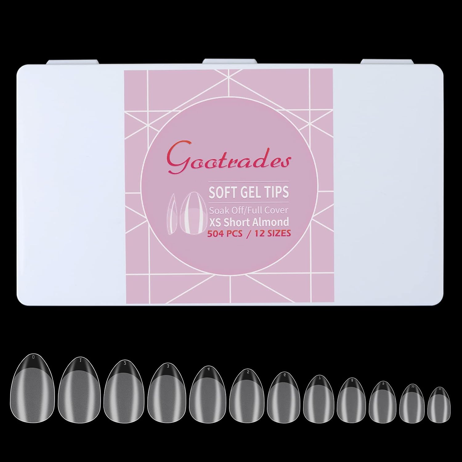 Gootrades Extra Short Almond Shape Gel X Nail Extension Tips