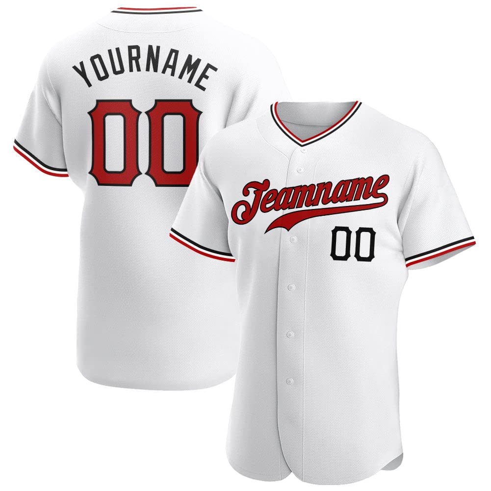 White Red Black Baseball Jersey Kids Men Women Youth, Custom Baseball Jerseys Printed Stitched Name Number Logo Baseball Shirt