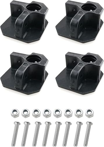 HJGarden 4 pies de repuesto para silla de campamento, tornillos incluidos, patas de reparación de plástico negro para silla plegable, taburete y