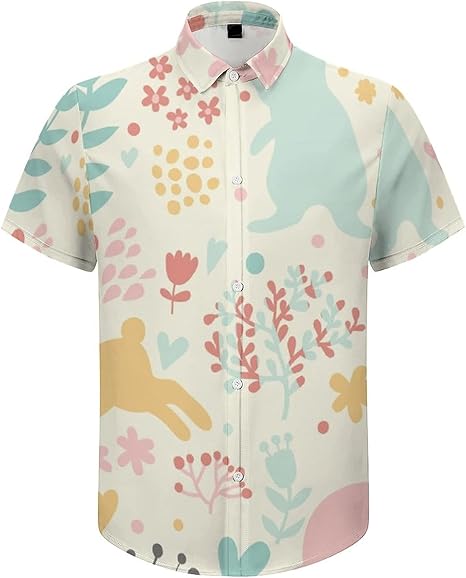 Amazon Co Jp シャツ メンズ 半袖 飼い兎 ラビット ウサギ アニマル柄 カジュアルシャツ Shirt 夏服 開襟シャツ おしゃれ ファッション 吸汗速乾 かっこいい ビーチシャツ プリントシャツ ハワイアンシャツ アロハシャツ 快適 上着 ワイシャツ ビジネス カップル 服