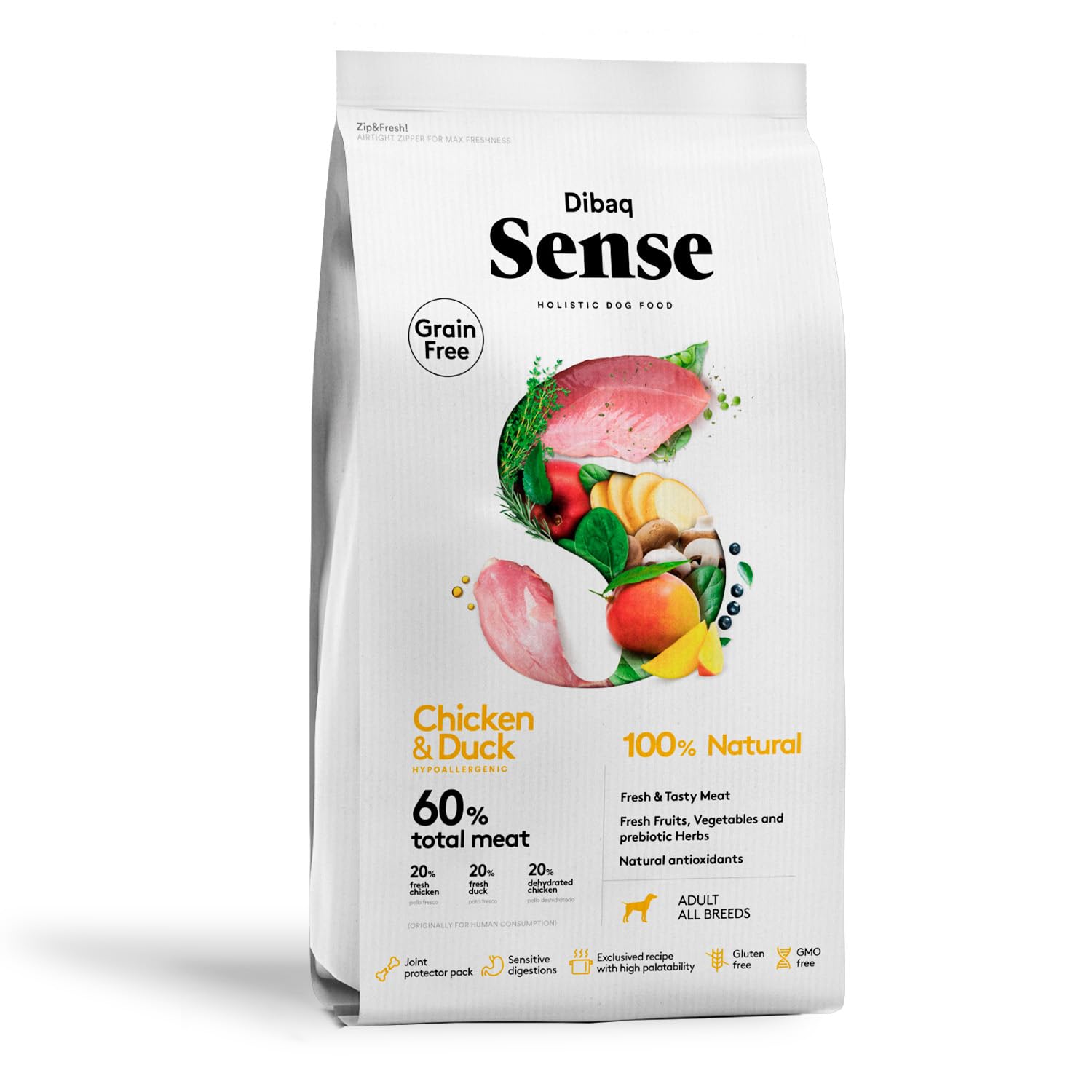 Sense Chicken & Duck Hypoallergenic Adult All Breeds Dog Dry Food 12kg