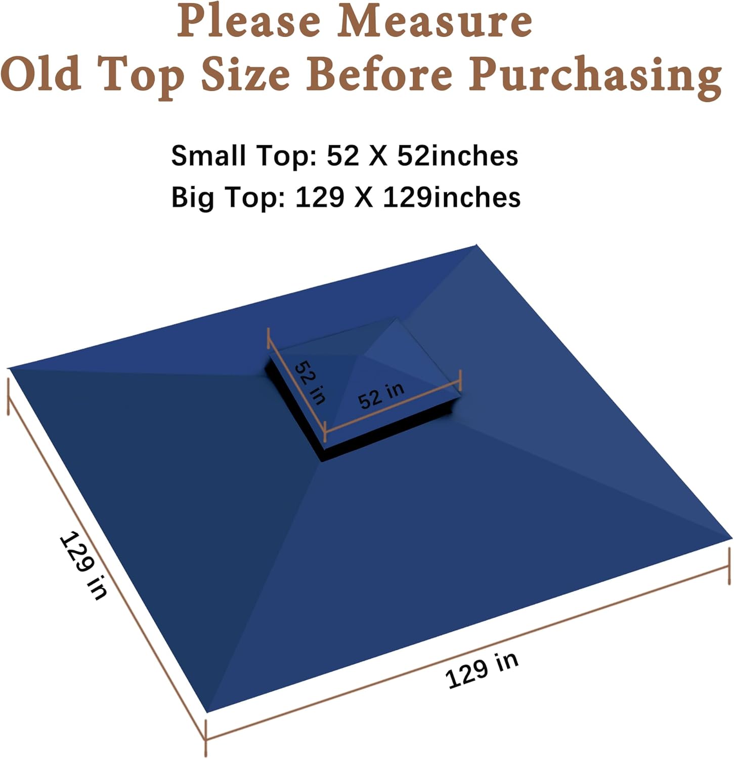 SCOCANOPY Navy Blue Replacement Cover Compatible with Target Madaga Gazebo Model L-GZ136PST
