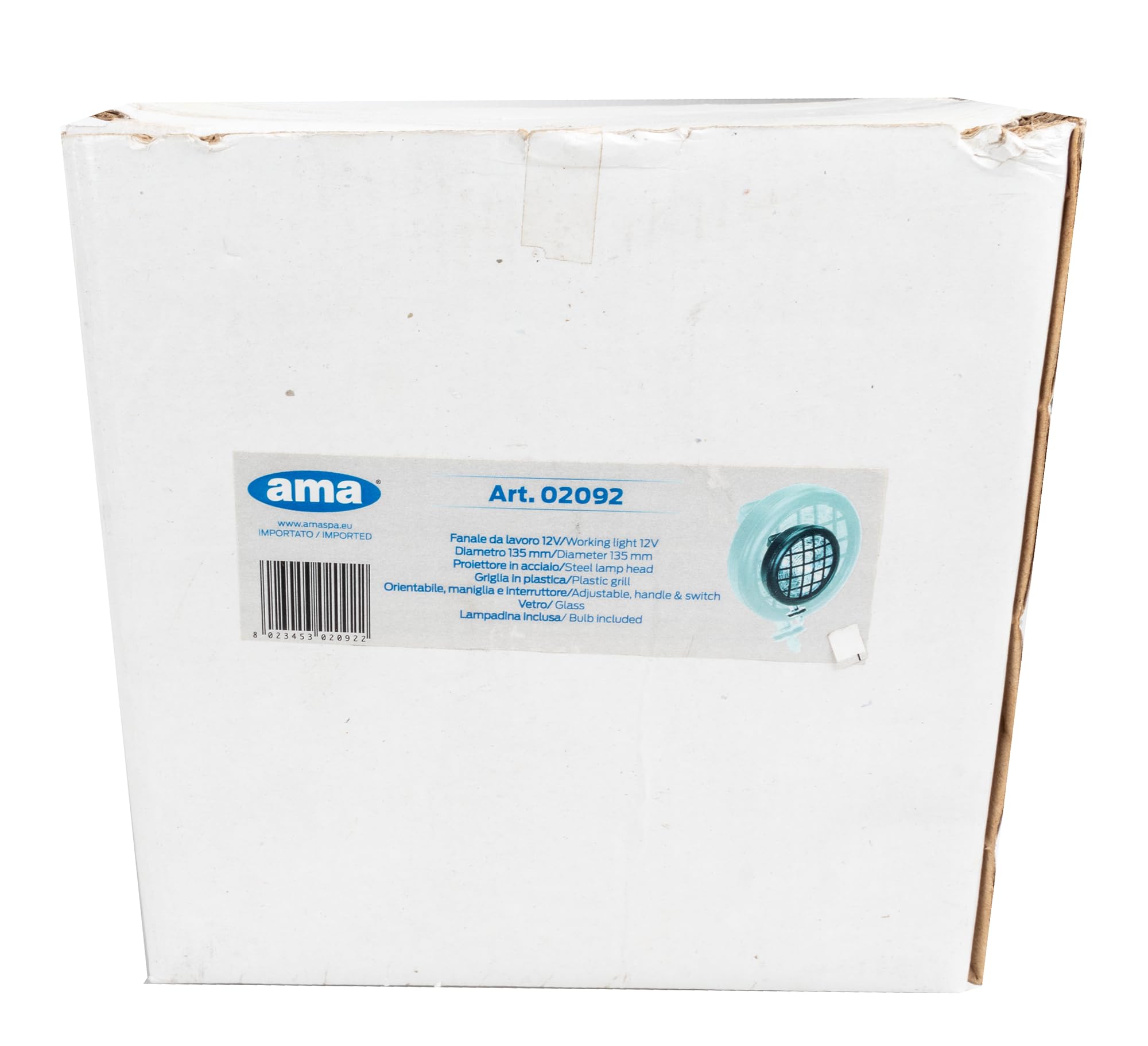 Ama Faro da Lavoro Alogeno Ø 135 mm da 24 V 55 W con Orientamento Rotondo e Supporto Regolabile