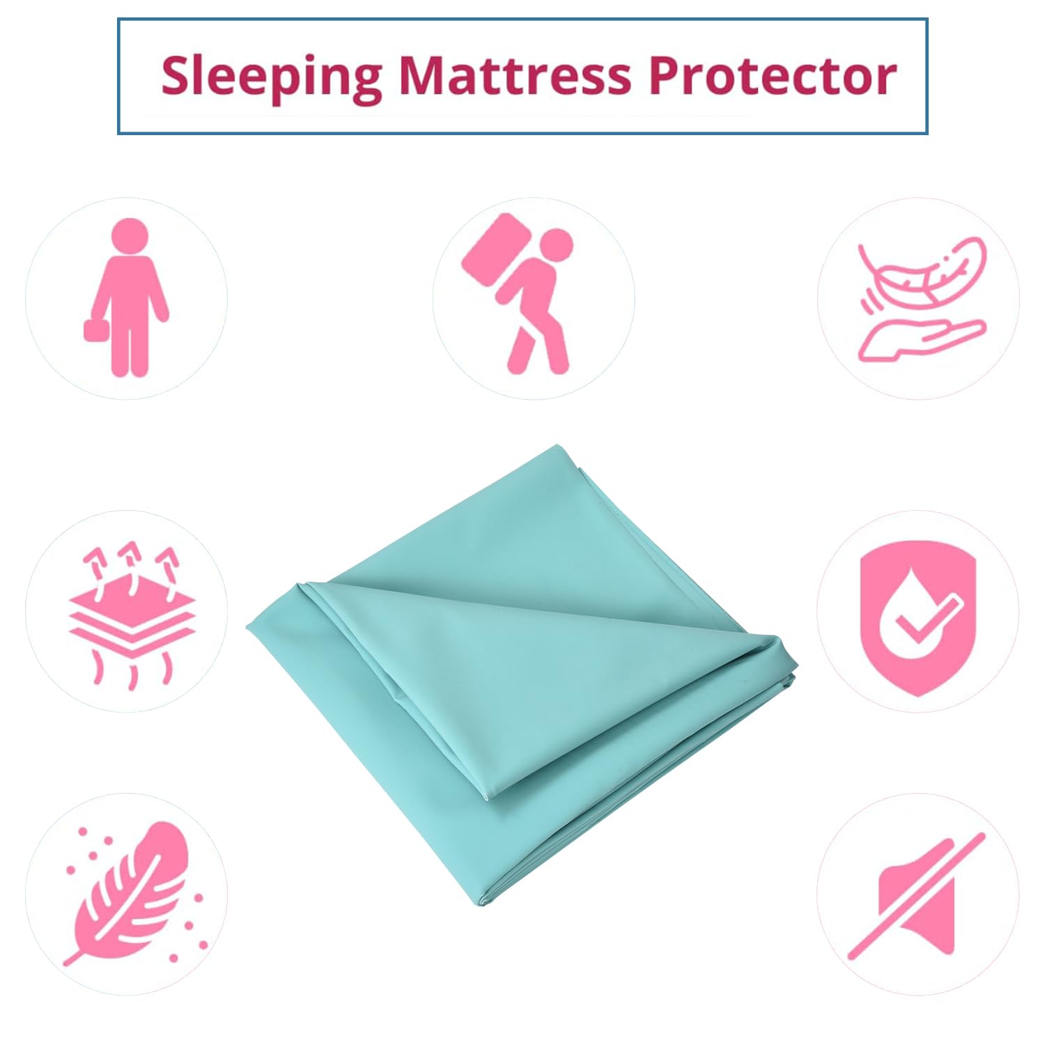 AQBAH Bamboo Ultra Soft Rubber Sheet For Bed Adult, Toddler, Mattress Protector, Non Absorbent Reusable Crib Mattress Protection Non-Allergic (Green 78X36 Inches) - Image 4 thumbnail