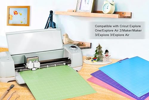 Miniatura 2 de Gwybkq Juego de 12 alfombrillas de corte de 12 x 12 pulgadas, compatibles con Cricut Machine & Silhouette Variety Grip Sticky Pad Accesorios de