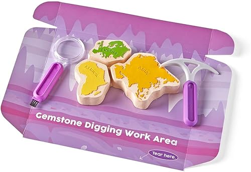 Miniatura 8 de hand2mind World of Gemstones Dig Kit, 8 piedras preciosas reales para descubrir, estuche de exhibición de piedras preciosas, kit de excavación de