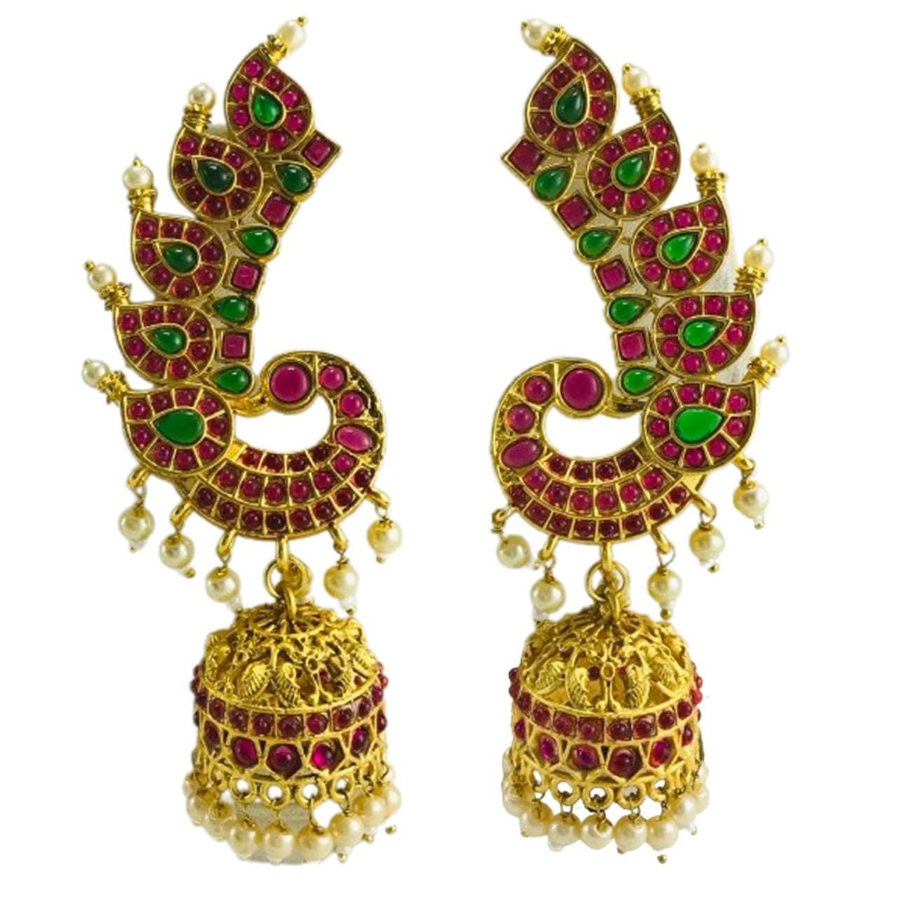 See full amazon price history chart for THE OPAL FACTORY Latest Gold Temple Jewellery Karnphool Jhumkis With Ear Cuff For Wedding Collection For Bride & Bridesmaid For Women THE OPAL FACTORY Latest Gold Temple Jewellery Karnphool Jhumkis With Ear Cuff For Wedding Collection For Bride & Bridesmaid For Women (B0CH85M52P) Amazon Price History, Amazon Price Tracker