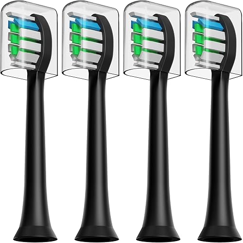 Cabezales de repuesto para cepillos de dientes, 4 cabezales de cepillo compatibles con H6 Plus, cerdas Dupont negras