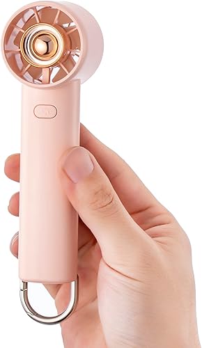 Keains Mini Handheld FanUSB Rechargeable Portable FanCute Design 3 Speed Personal Small Desk Fan with Climbing Buckle for Stylish Girl Women Men