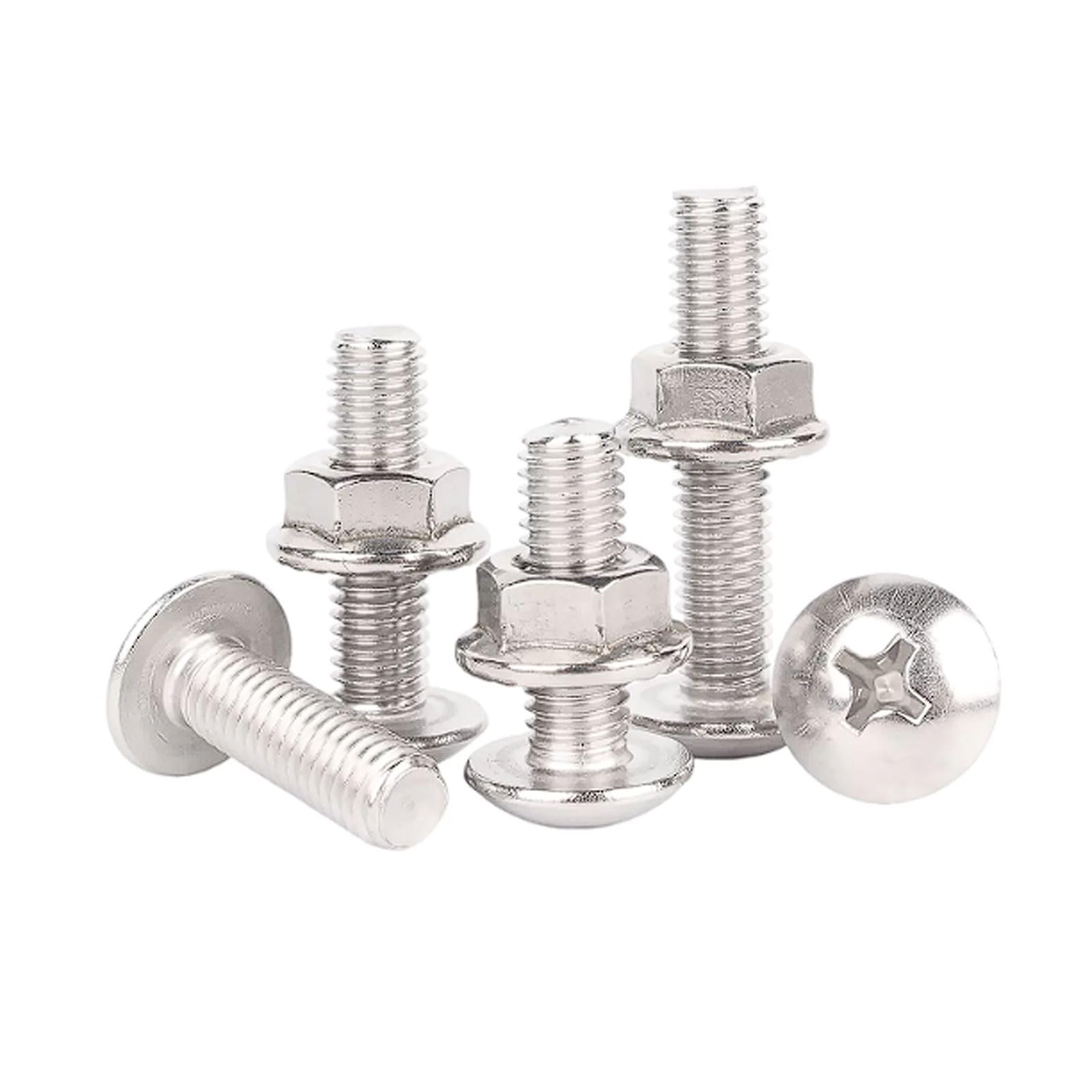 Kit de tuercas y pernos cruzados de cabeza plana grande M6 de acero inoxidable 304, 40 juegos, tornillos cruzados avellanados extra anchos Tornillos industriales(M6x60 [40 sets])