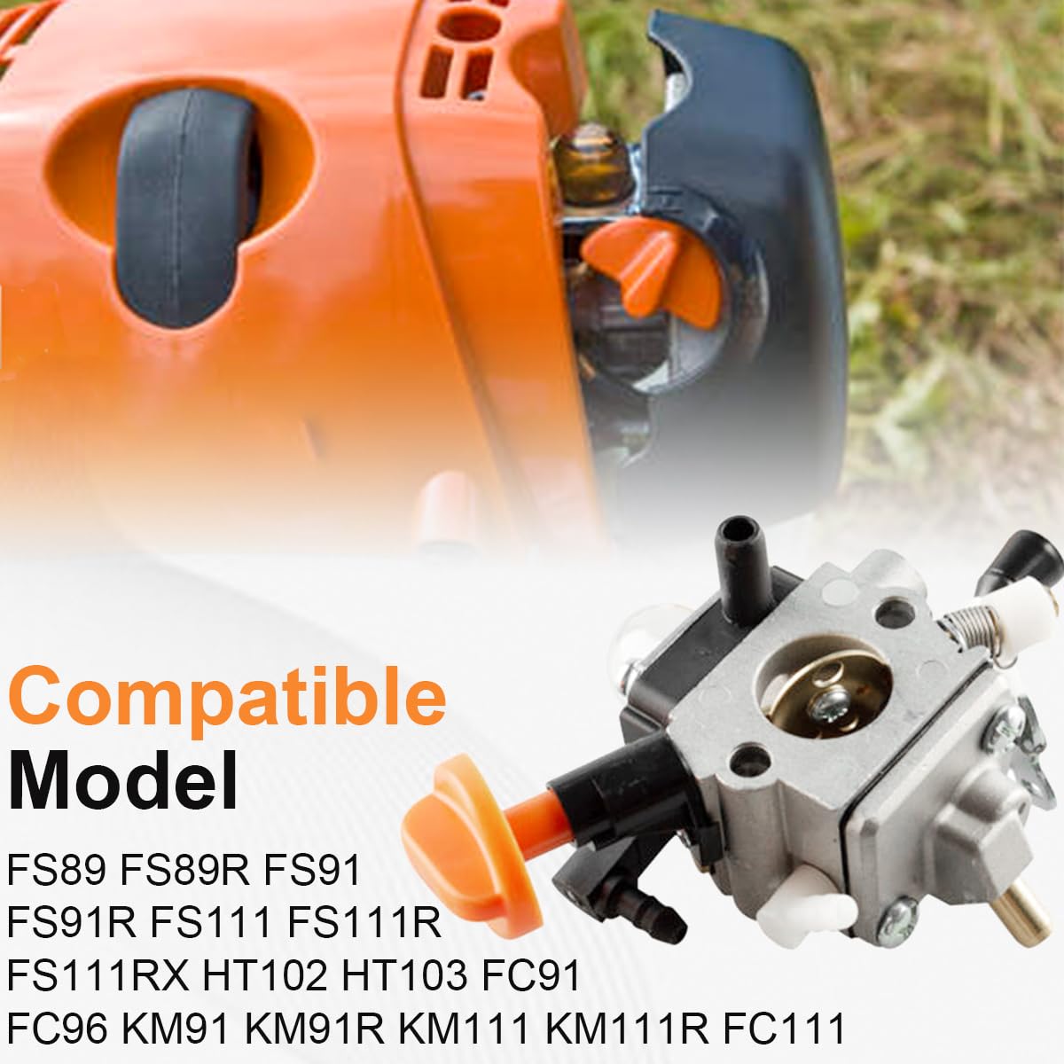 ZAMDOE 4180-120-0615 FS91R Carburador para Stihl FS89 FS89R FS91 FS111 FS111R FS111RX HT102 HT103 FC91 FC96 KM91 KM91R KM111 KM111R FC111 Desbrozadora Recortadora de Hilo con Kit de Filtro de Aire