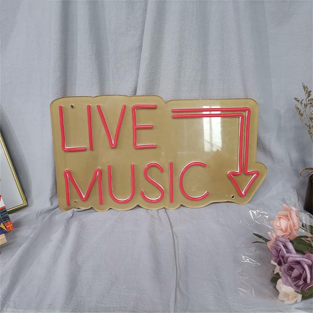 Insegna al Neon di Musica dal Vivo Barra della Musica Segno di Luce al Neon Festa in Musica LED Luce al Neon casa Camera Decorazione murale Negozio Decoro Festival Musicale luci al Neon,D