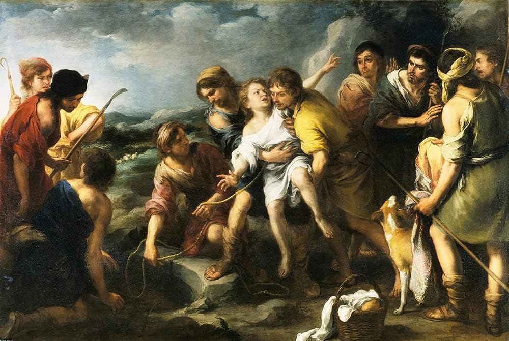 ArtDirect Bartolomé Estebán Murillo 18x13 Gold Ornate Frame and Double Matted Museum Art Print Titled - Joseph and His Brethren (C. 1665-1670)