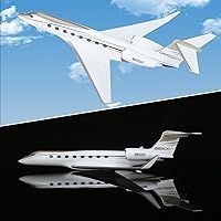 Vista 4 de 11.81" Gulfstream Jet Model 650, Private Jet Model Plane 1:100-Scale Alloy Resin Airplane Models with Stand and Box for Decoration Collection or