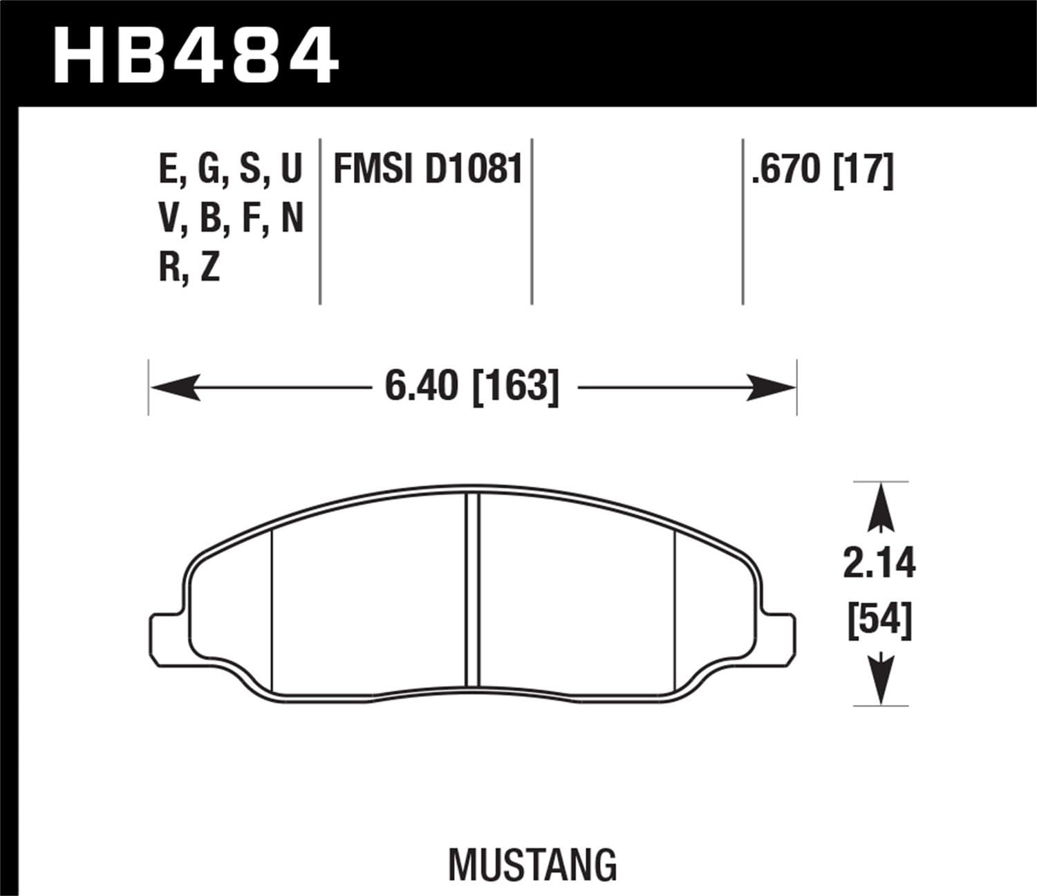 Hawk Performance HB484F.670 HPS Performance Ceramic Brake Pad
