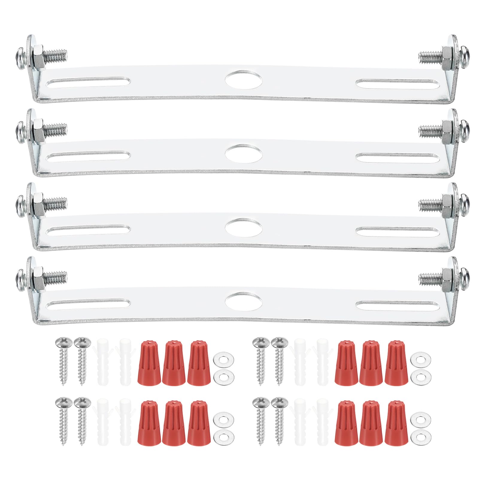 PATIKIL 120mm (4.72") Universal Light Fixture Mounting Bracket Kit, 4 Set Light Crossbar Ceiling Light Plate with Screw for Wall Light Ceiling Light