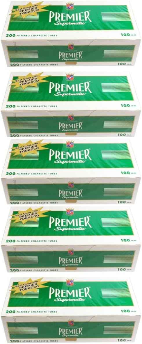 (5) Five Boxes of Premier Menthol - 100mm Cigarette Tubes