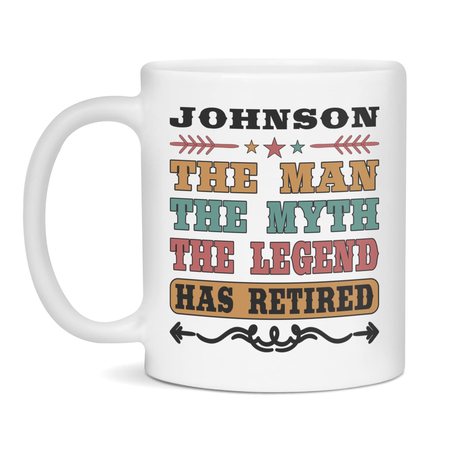 Retirement Mug For Johnson The Man The Myth ...