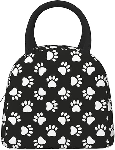 Miniatura 2 de Bolsa de almuerzo con estampado de patas de perro, bolsa grande con huellas de animales, contenedor reutilizable para mujeres y hombres, escuela,