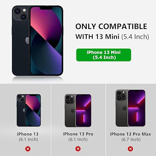 Miniatura 2 de Funda para iPhone 13 Mini, funda de cuero de lujo tipo cartera para iPhone 13 Mini, cartera magnética con soporte, funda a prueba de golpes para