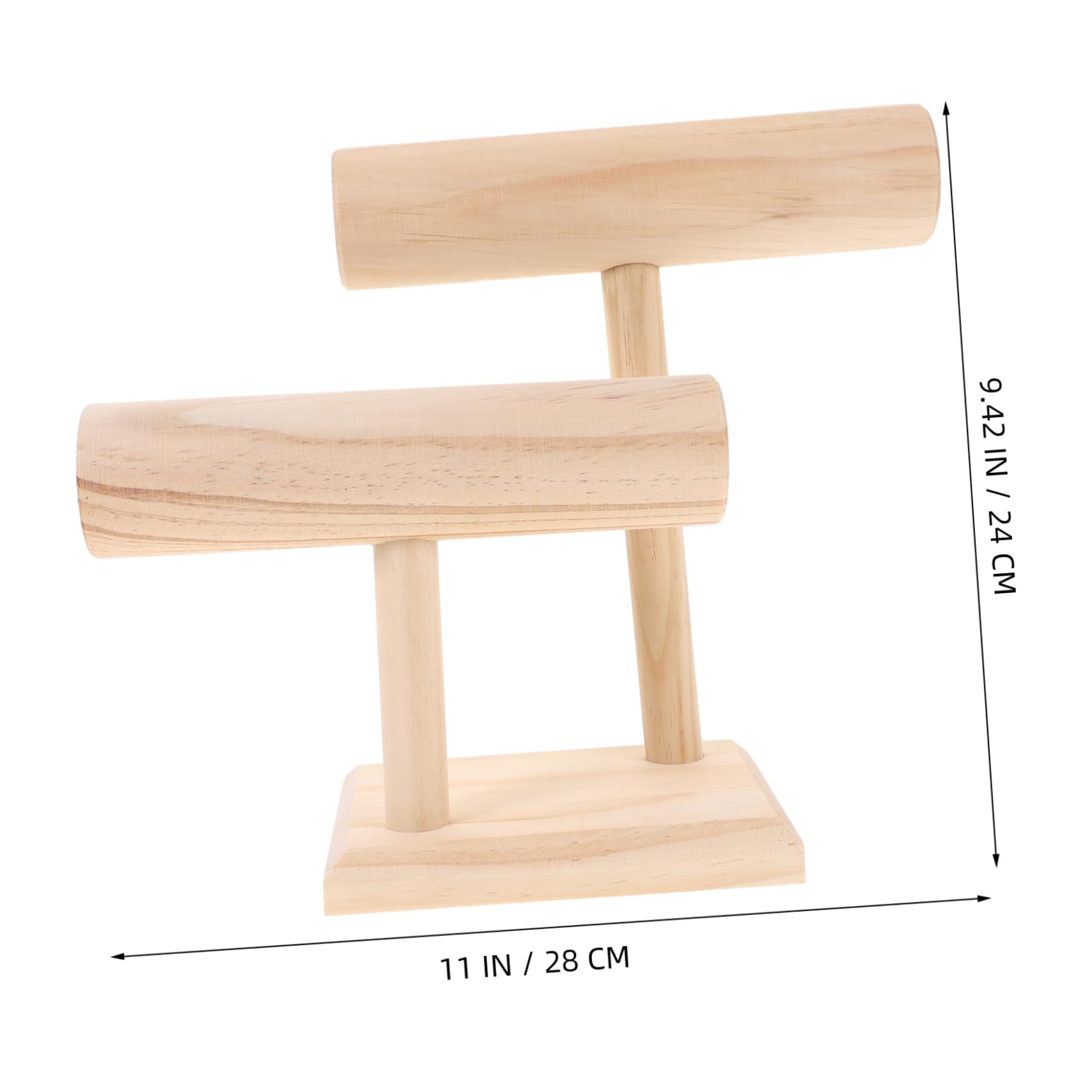 Healvian Legno Gioielli Espositore a 2 Livelli per Collane e Orologi