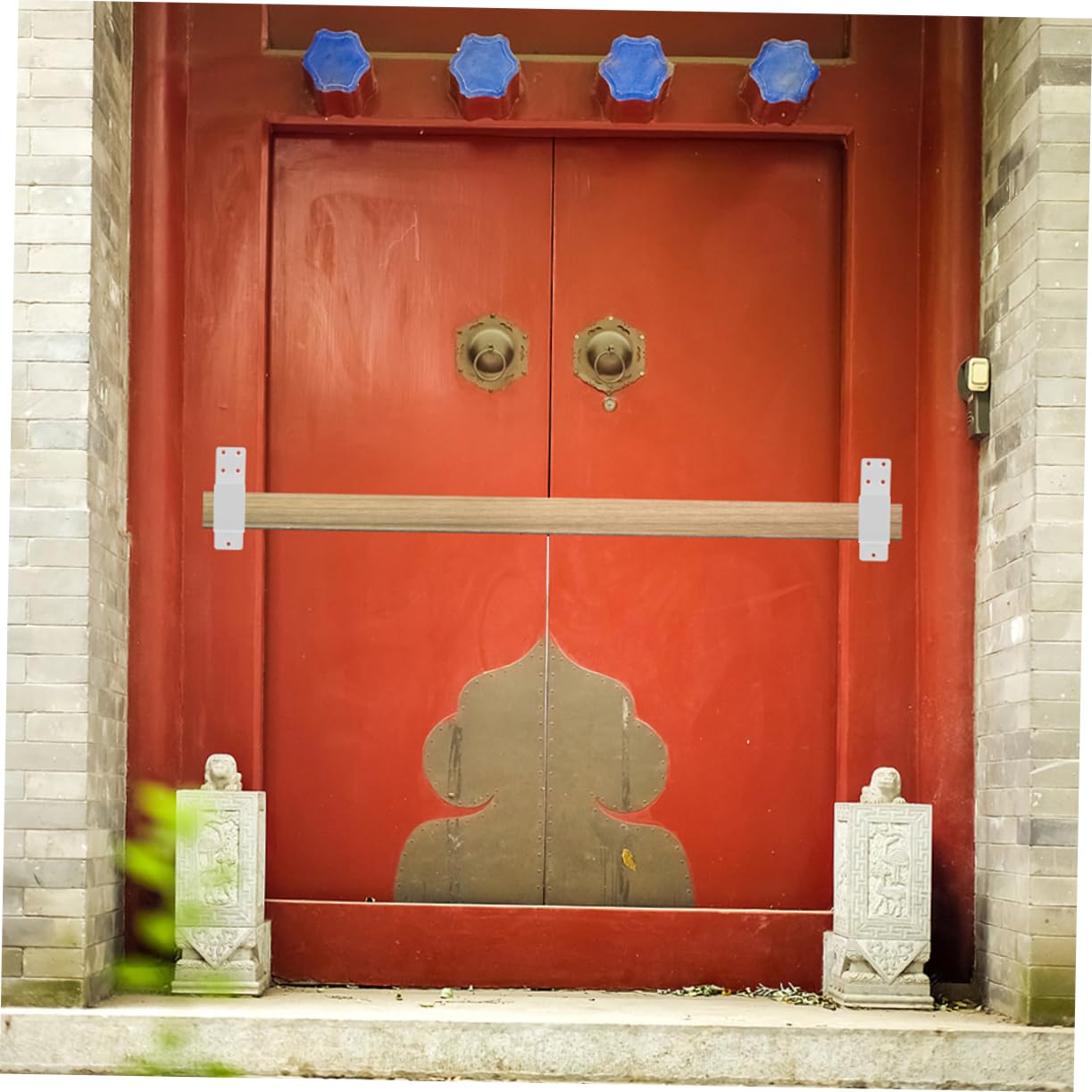 HOMSFOU Support en Acier pour Barre de Sécurité de Porte, Design en U Épaissi, 4 Pièces, pour Porte de Grange ou Abri, Maintient Sécurisé et Empêche L'ouverture Accidentelle