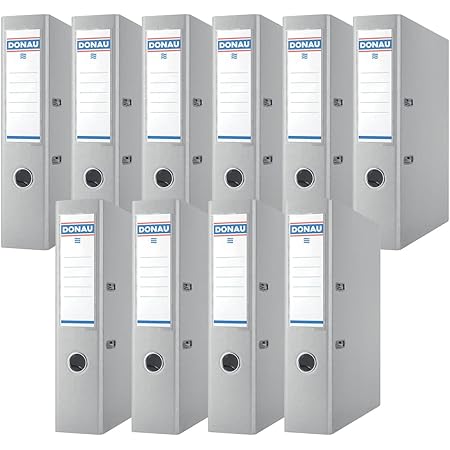 DONAU Premium Ordner Breit 10er Pack/DIN A4 / 7,5 cm / 10 Stück/Grau