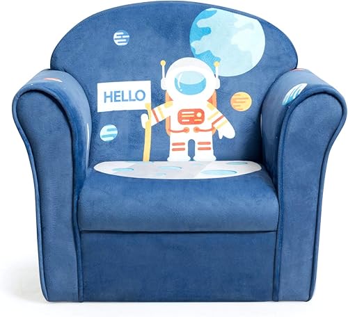 Miniatura 10 de Costzon Sofá para Niños, Silla de Reposabrazos para Niños con Patrón, Muebles para Niños Pequeños con Construcción de Madera Resistente, Preescolar,