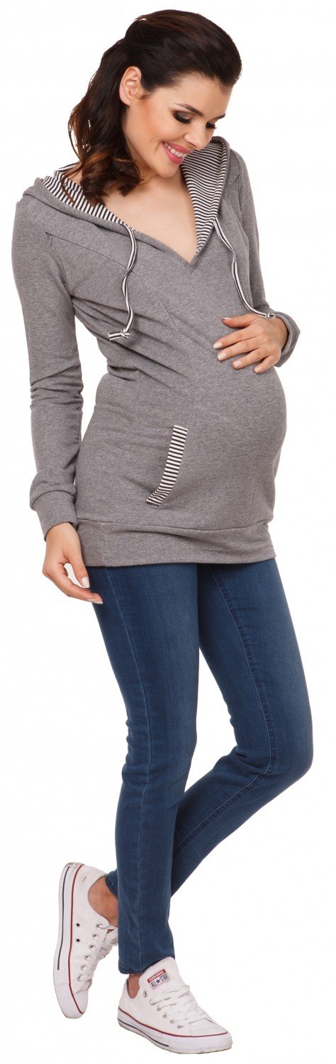 Zeta Ville - Damen Diskretes Still-Sweatshirt Kapuze Seitenreißverschluss - 124c