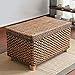 whcct Wysokiej jakości wiklinowy podnóżek stołek do przechowywania ławka otomana, naturalny rattanowy schowek otomana, rustykalna dekoracja meble wielofunkcyjna ławka do przechowywania - A 50 x 30 x 40 cm