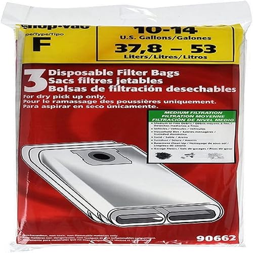 Miniatura 3 de Shop-Vac 9050333 Manguera, 2.5 pulgadas de diámetro x 8 pies de largo, largo alcance, manguera de vacío, negro, (1 paquete) y 90662, bolsas de