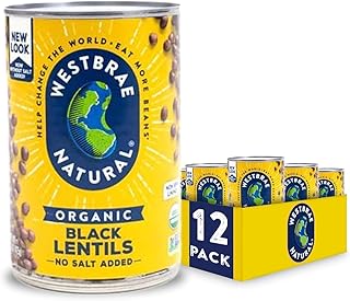 Westbrae Natural Organic Black Lentils, No Salt Added, 15 oz