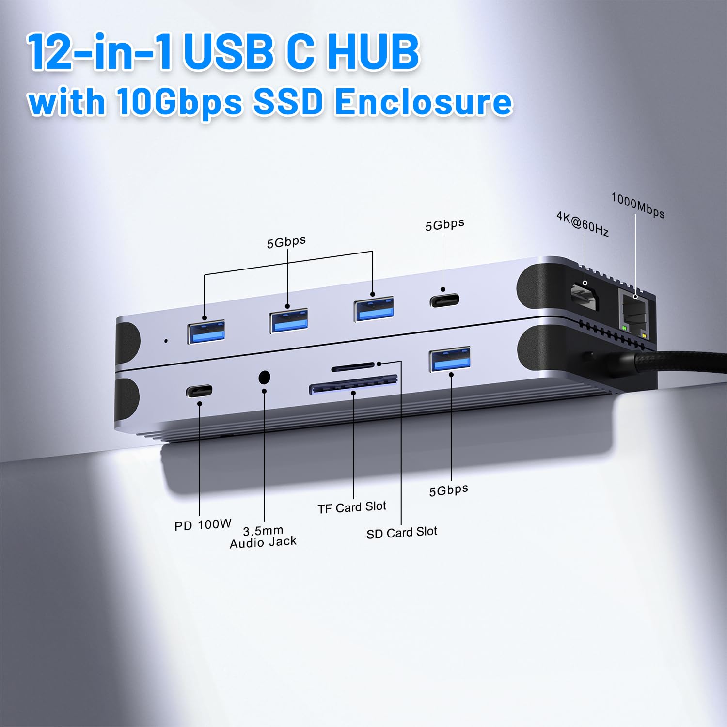 Amazon.com: 12-in-1 USB C Hub with M.2 SSD Enclosure – Expand Your