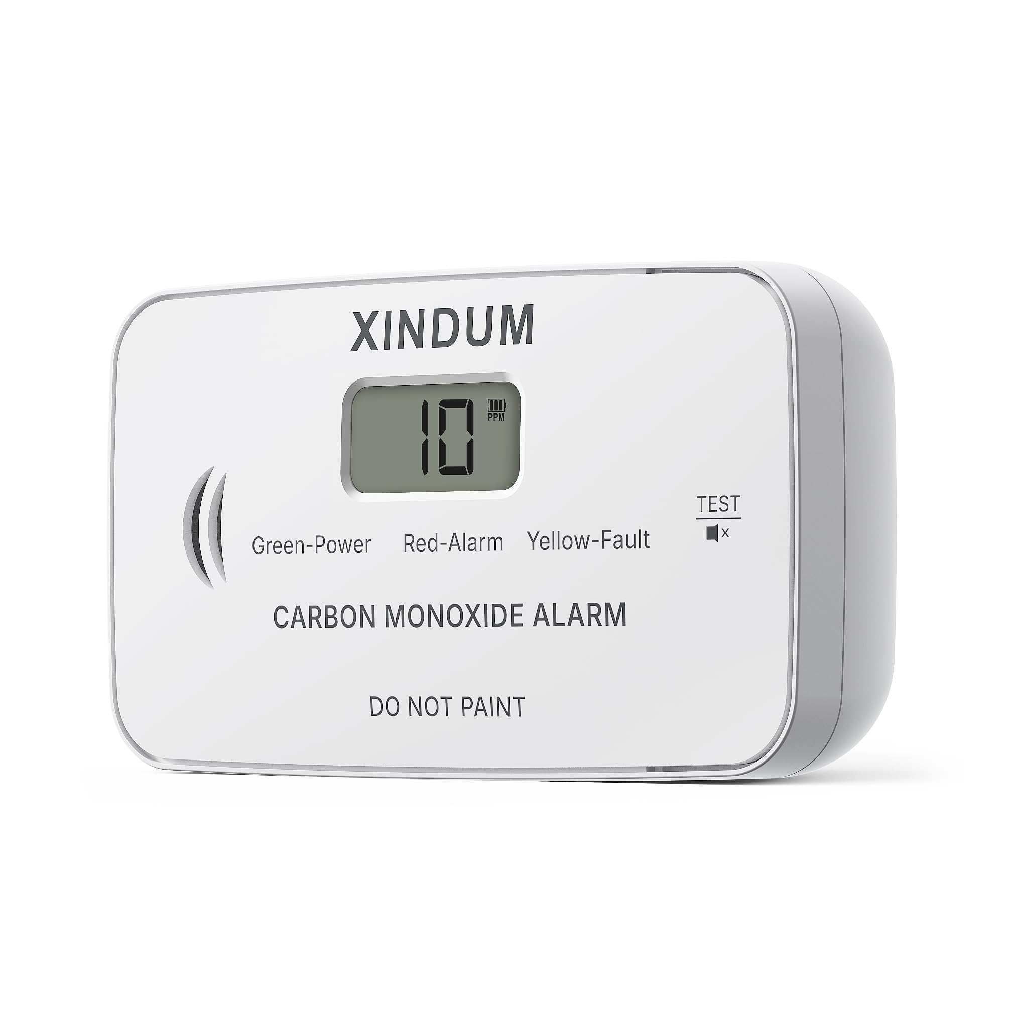 XINDUM Carbon Monoxide Detector with LCD Display, White, 1-Pack