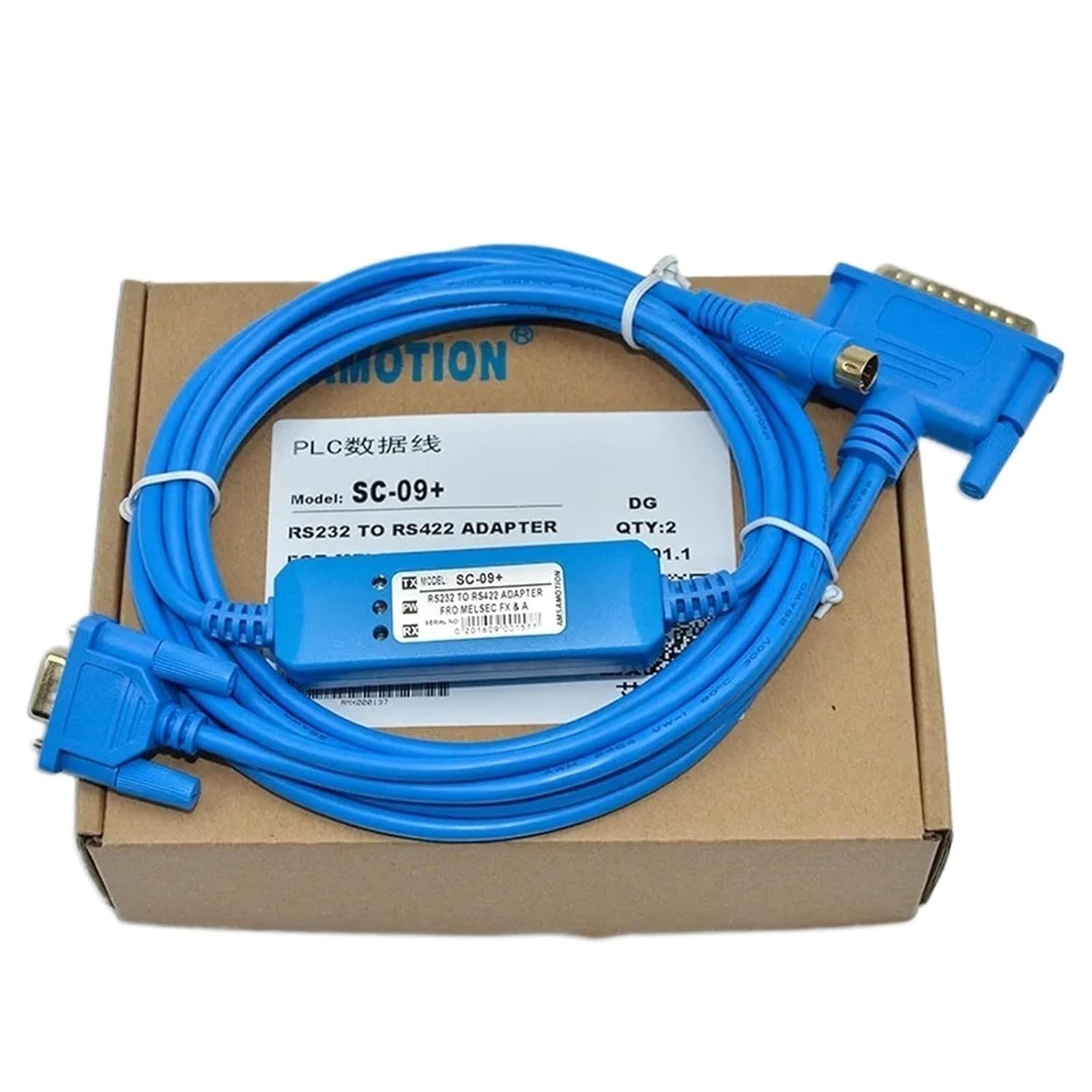 SC-09 Serial RS232 Port Suitable for FX/A Series Programming Cable USB-SC09 Download USBSC09(Blue (Gold Plated),2m)