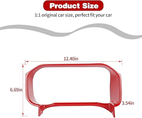 Vista 2 de Compatible con Ford Bronco - Cubierta de anillo para tablero de consola central compatible con Ford Bronco 2021 2022 2023+ 2/4 puertas (ABS, rojo)