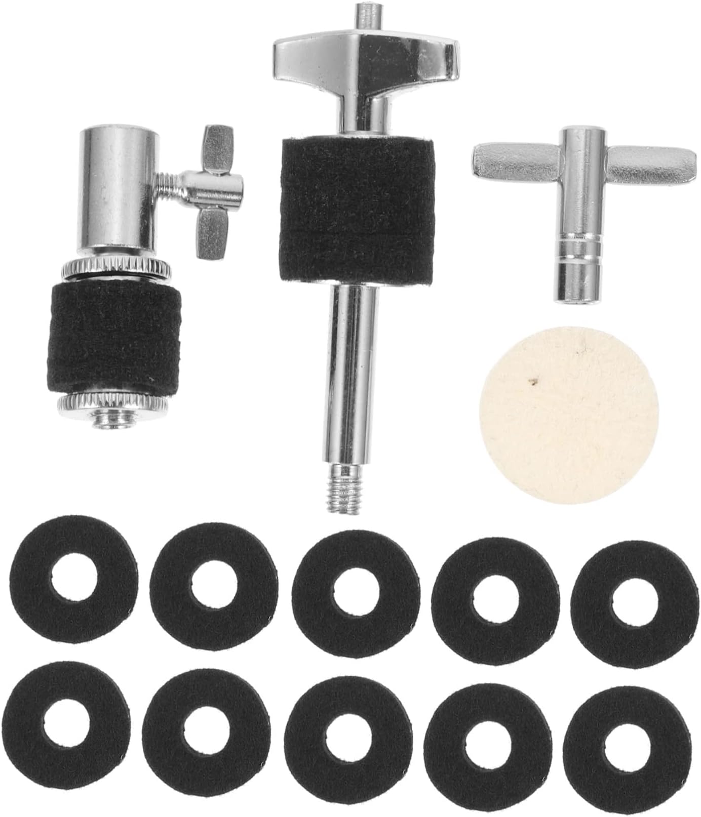 1 Set Drum Hi Hat Precision Felt Washers and Drum Key Replacement Accessories for Smooth Installation and Reliable Performance Percussion Instruments