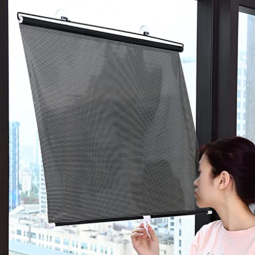 SZZT Sunscreen Blackout Roller Blinds, Opaque Folding Roller Blinds, Privacy Screens And Sun Protection, Temporary Blinds With Suction Cups, No Drilling Required (Size : 50x125cm/19.7x49.2in)