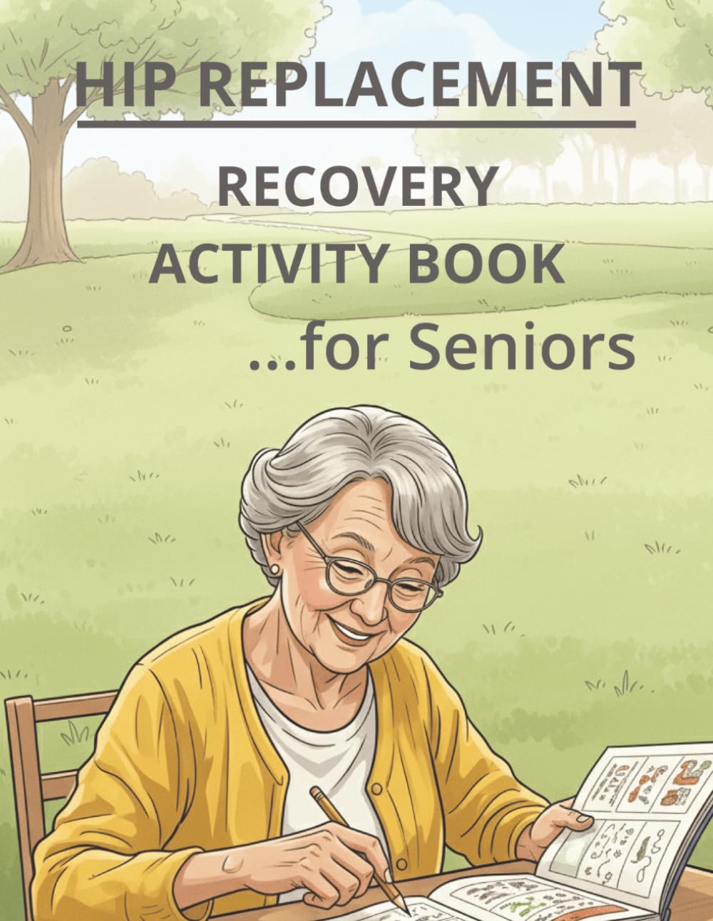 Hip Replacement Recovery Activity Book For Seniors: Large Print Puzzles, Brain Games & Daily Recovery Tracker for Relaxation and Healing